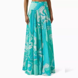 Orchidee-print Maxi Skirt in Cotton-muslin
